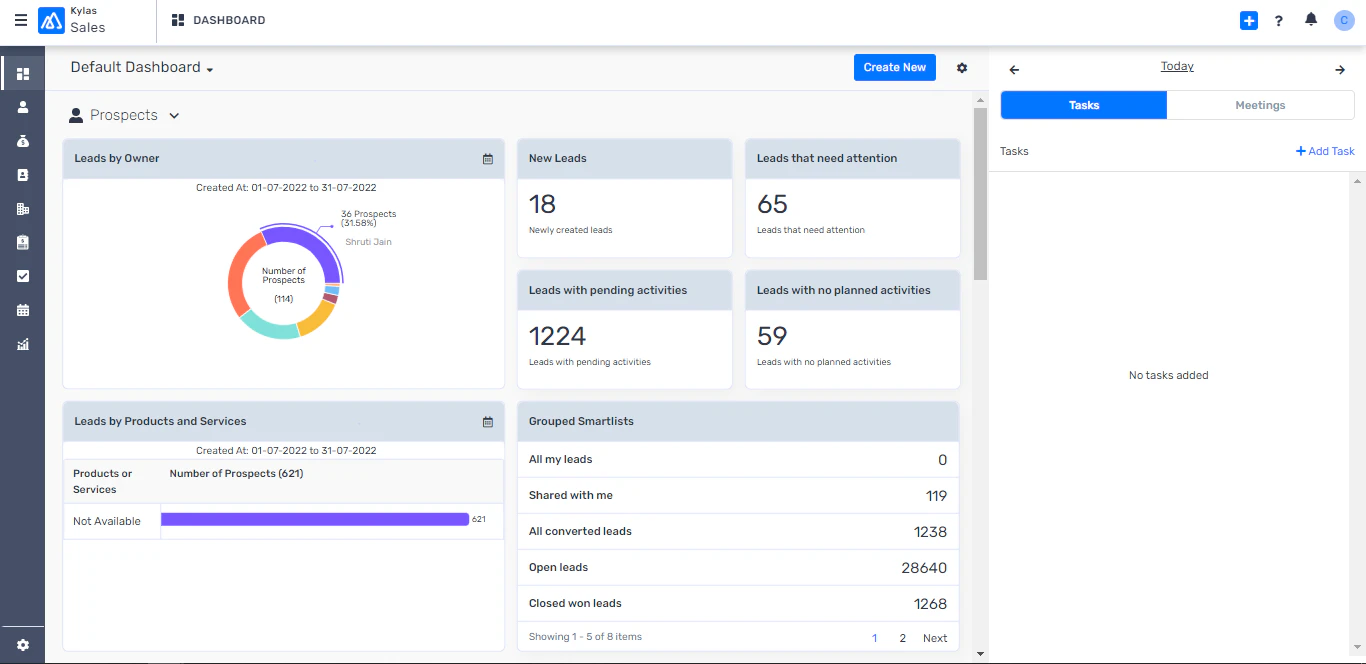 screenshot of Kylas Sales CRM